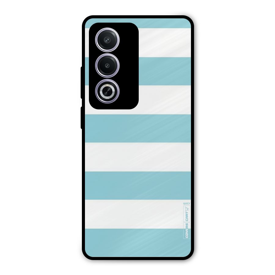 Pastel Blue White Stripes Metal Back Case for Oppo K12x