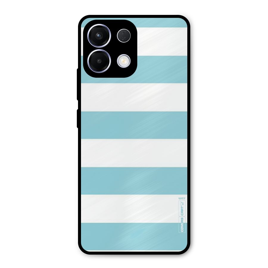 Pastel Blue White Stripes Metal Back Case for Oppo K13