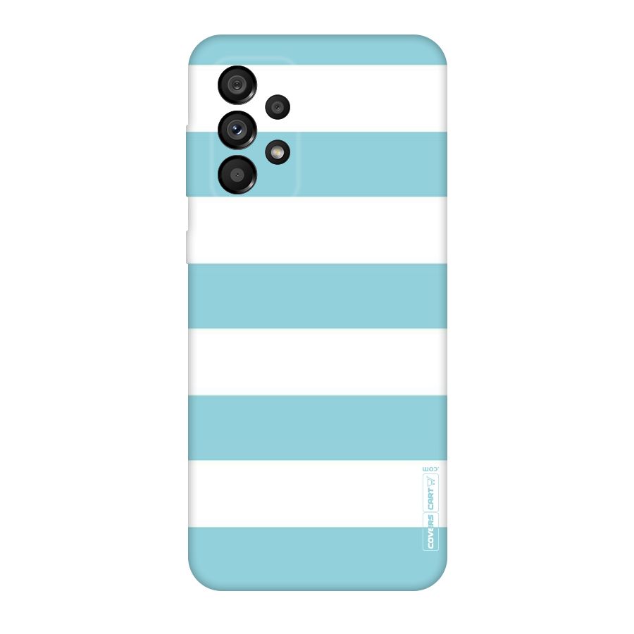 Pastel Blue White Stripes Original Polycarbonate Back Case for Galaxy A73 5G