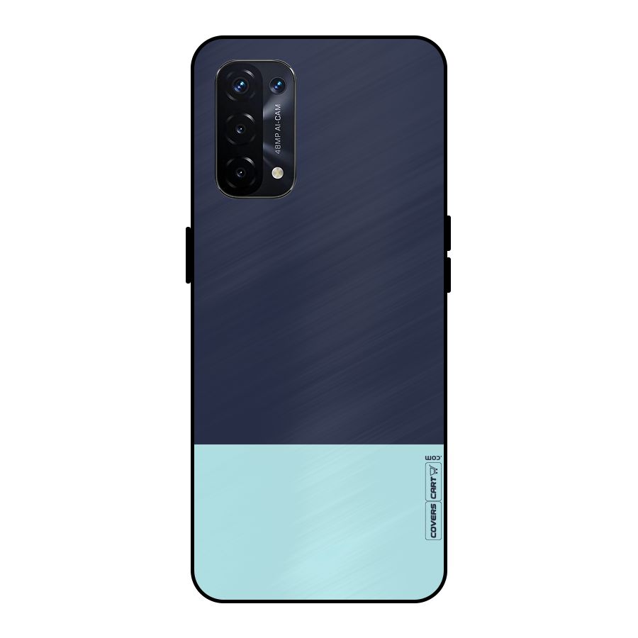Pastel Blues Metal Back Case for Oppo A74 5G