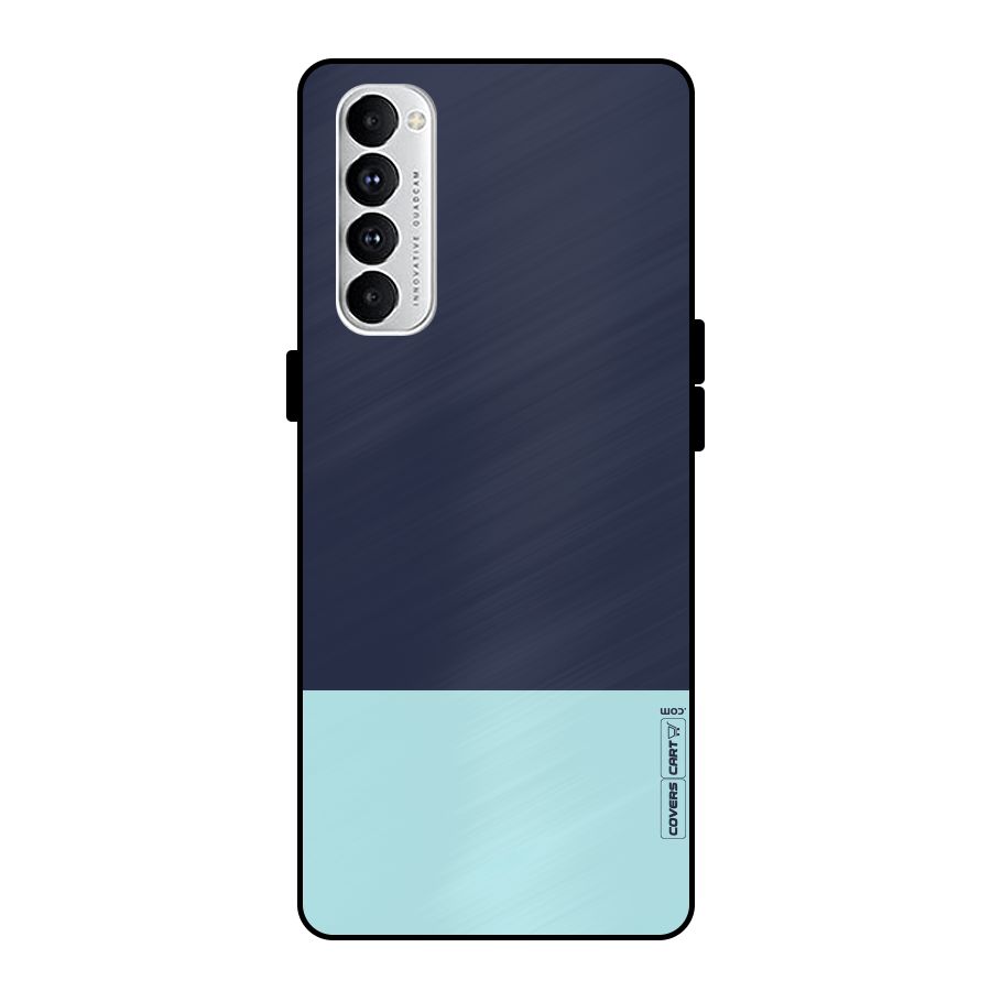 Pastel Blues Metal Back Case for Oppo Reno4 Pro