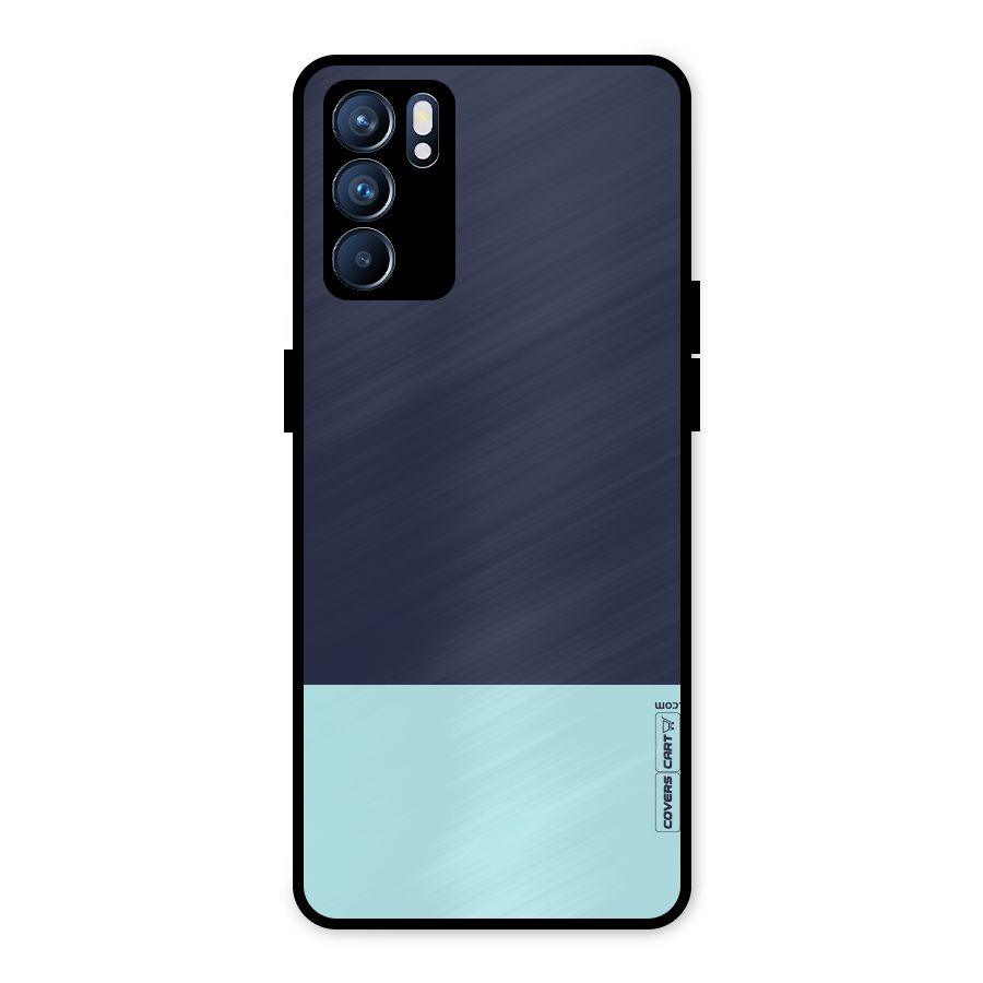 Pastel Blues Metal Back Case for Oppo Reno6 5G