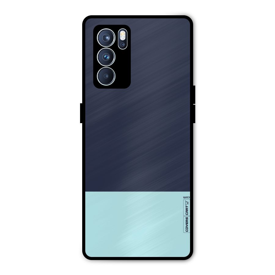 Pastel Blues Metal Back Case for Oppo Reno6 Pro 5G