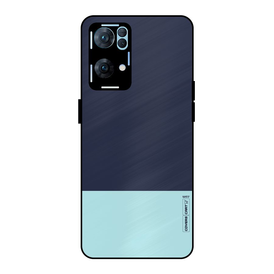 Pastel Blues Metal Back Case for Oppo Reno7 Pro 5G