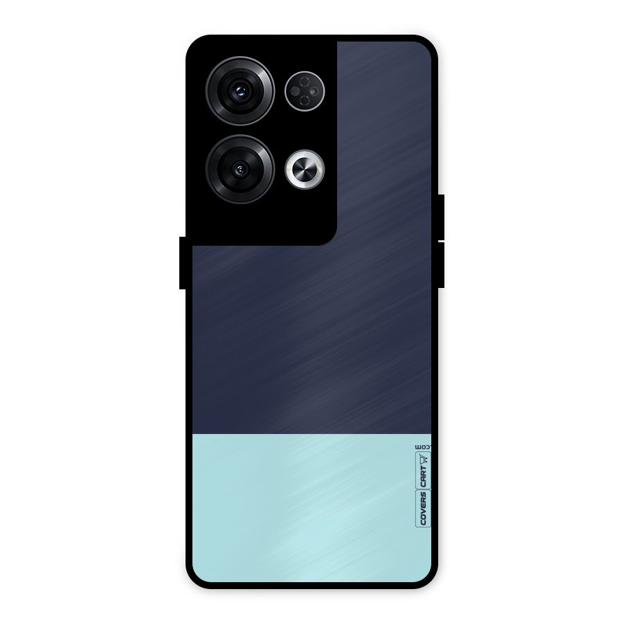 Pastel Blues Metal Back Case for Oppo Reno8 Pro 5G