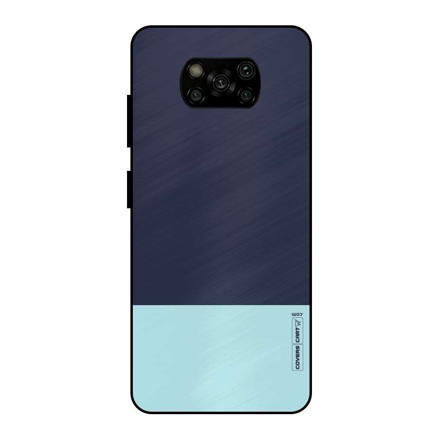 Pastel Blues Metal Back Case for Poco X3