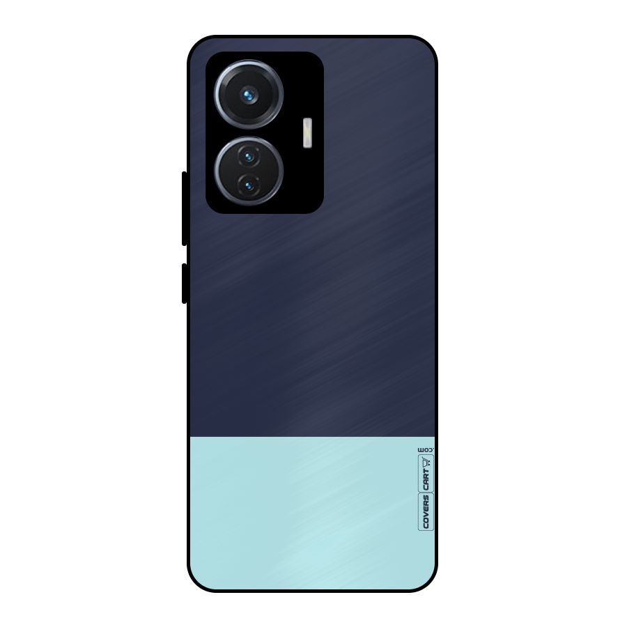 Pastel Blues Metal Back Case for Vivo T1 44W