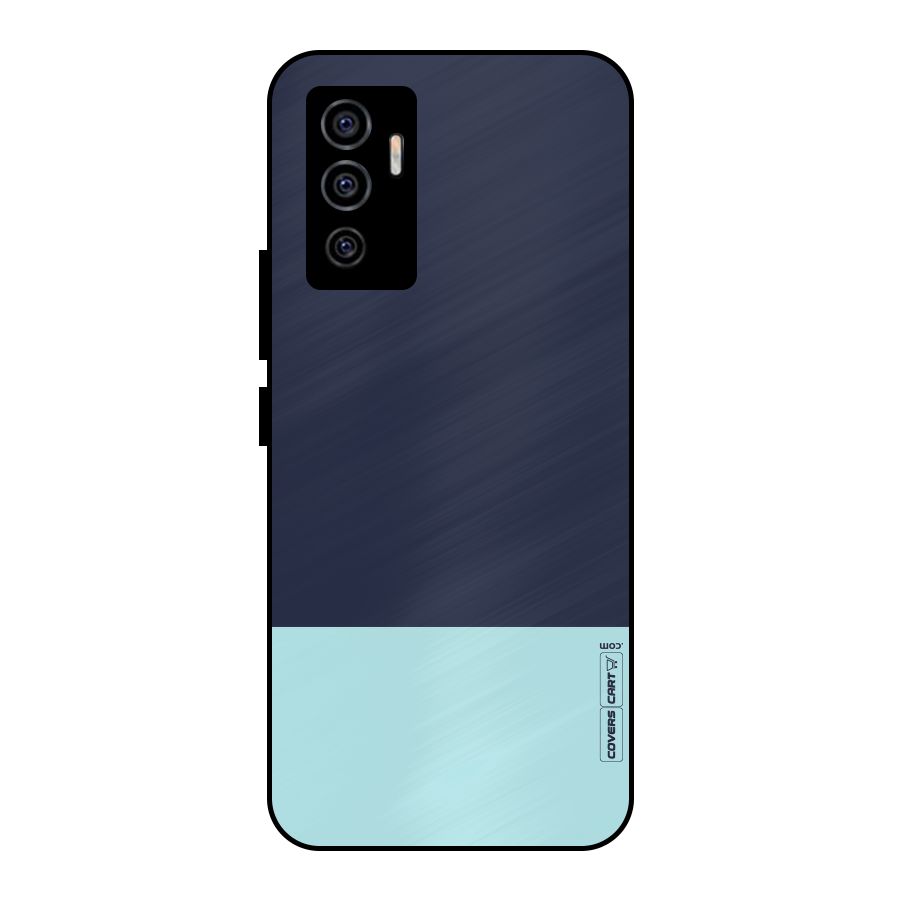 Pastel Blues Metal Back Case for Vivo V23e