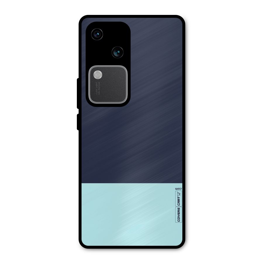 Pastel Blues Metal Back Case for Vivo V30