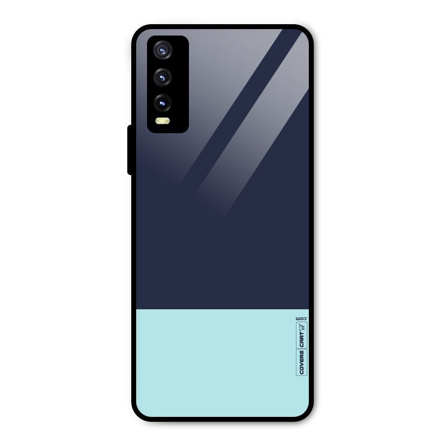 Pastel Blues Metal Back Case for Vivo Y20