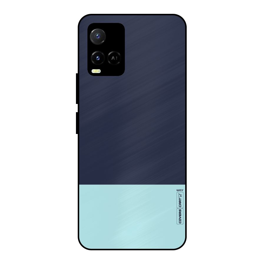 Pastel Blues Metal Back Case for Vivo Y21