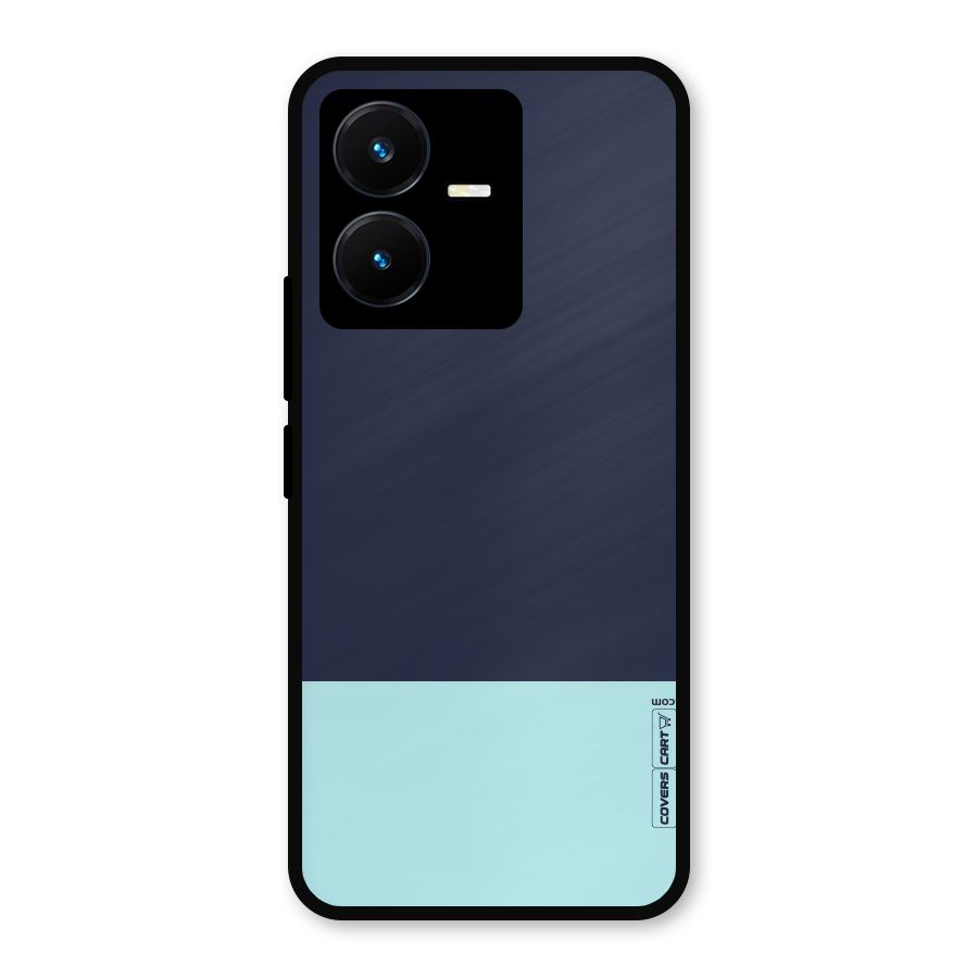 Pastel Blues Metal Back Case for Vivo Y22