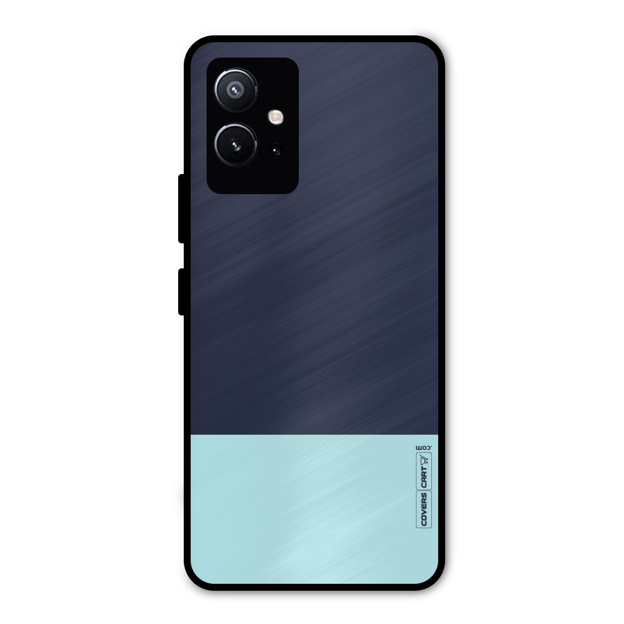 Pastel Blues Metal Back Case for Vivo Y75 5G