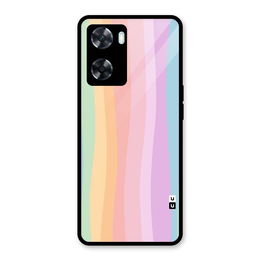 Pastel Curves Glass Back Case for Oppo A77s