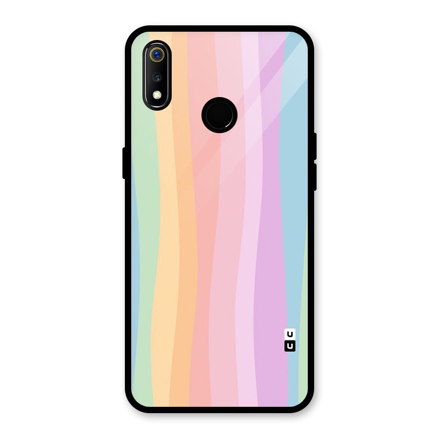 Pastel Curves Glass Back Case for Realme 3i