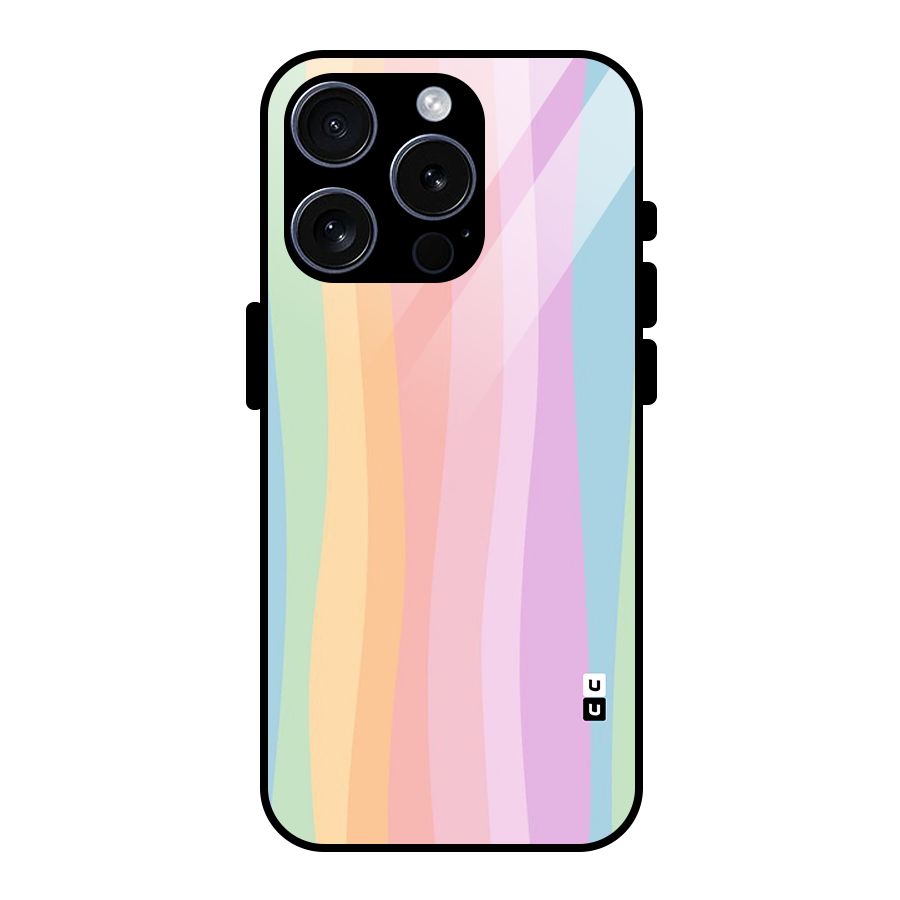 Pastel Curves Glass Back Case for iPhone 15 Pro