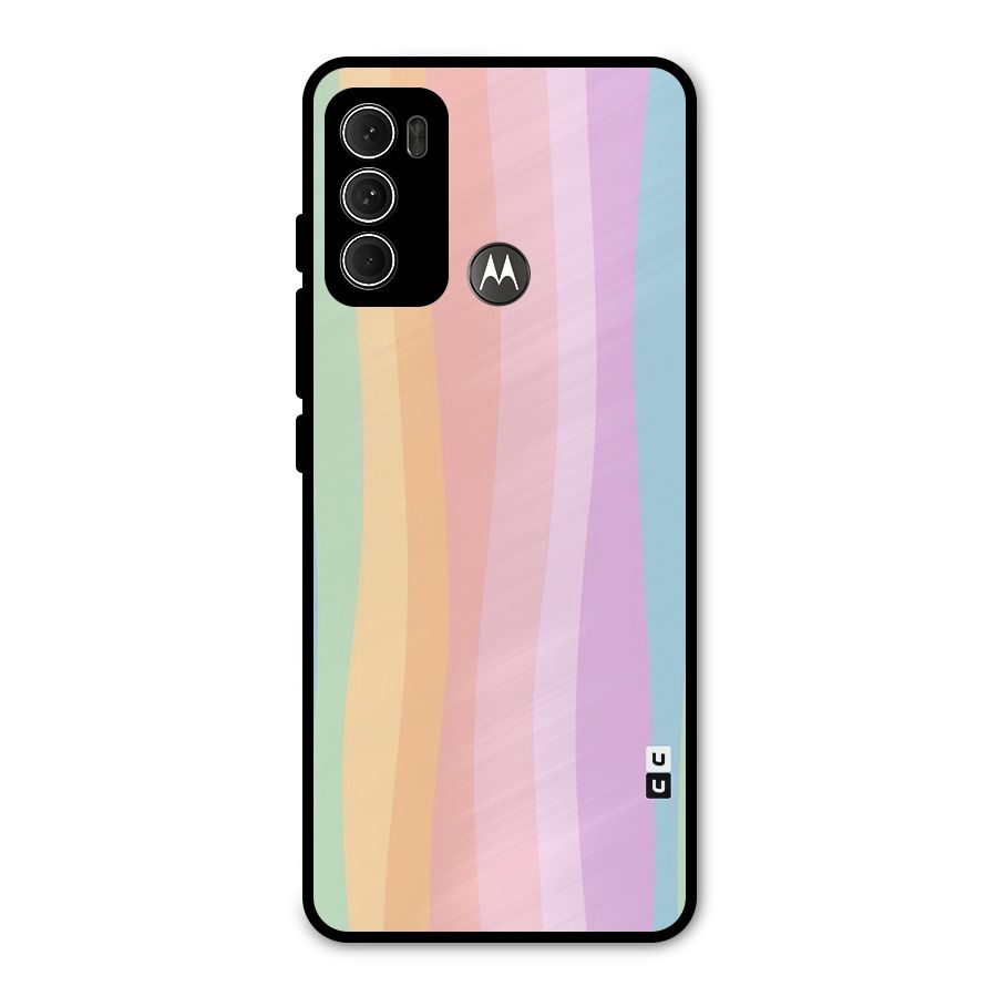 Pastel Curves Metal Back Case for Moto G60