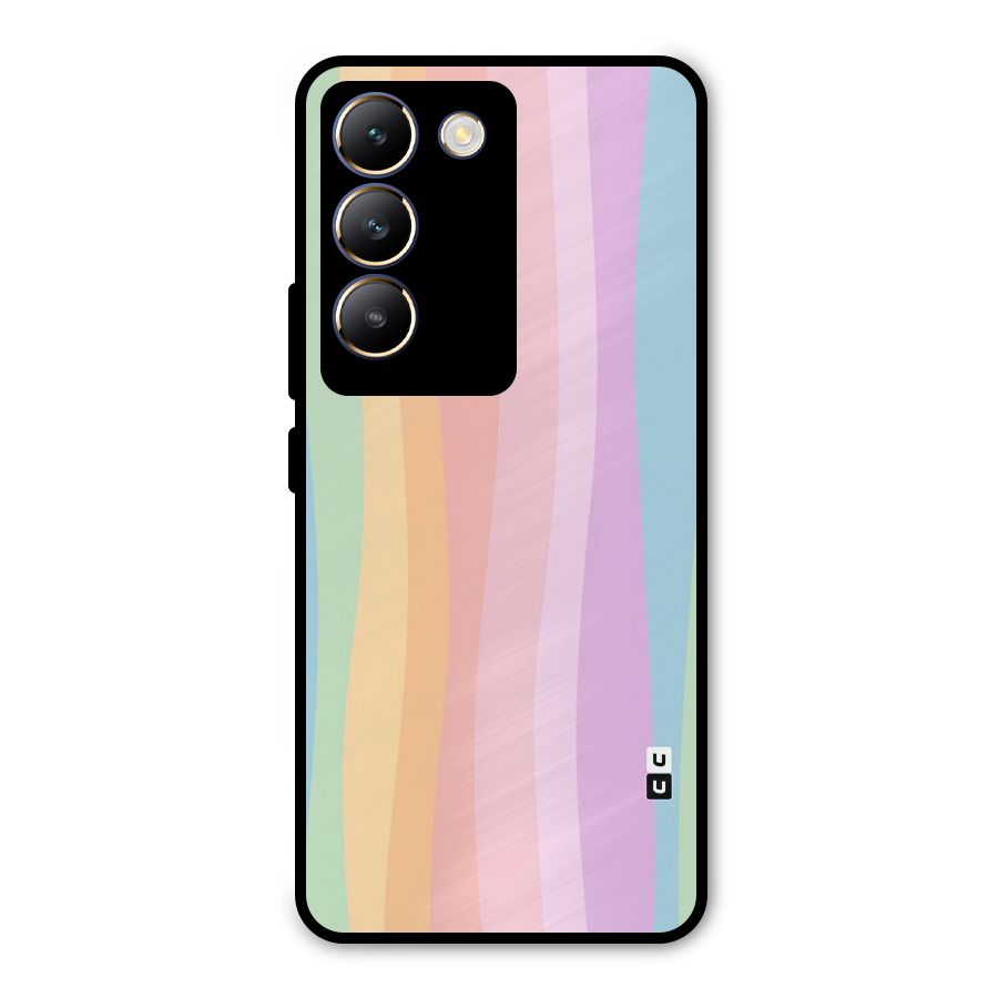 Pastel Curves Metal Back Case for Vivo T3 5G