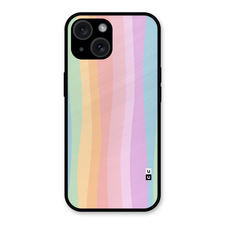 Pastel Curves Metal Back Case for iPhone 15