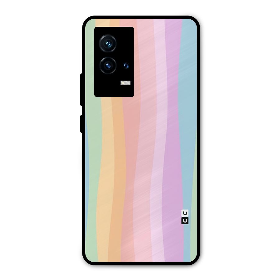 Pastel Curves Metal Back Case for iQOO 9 5G