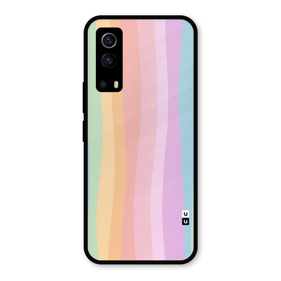 Pastel Curves Metal Back Case for iQOO Z3