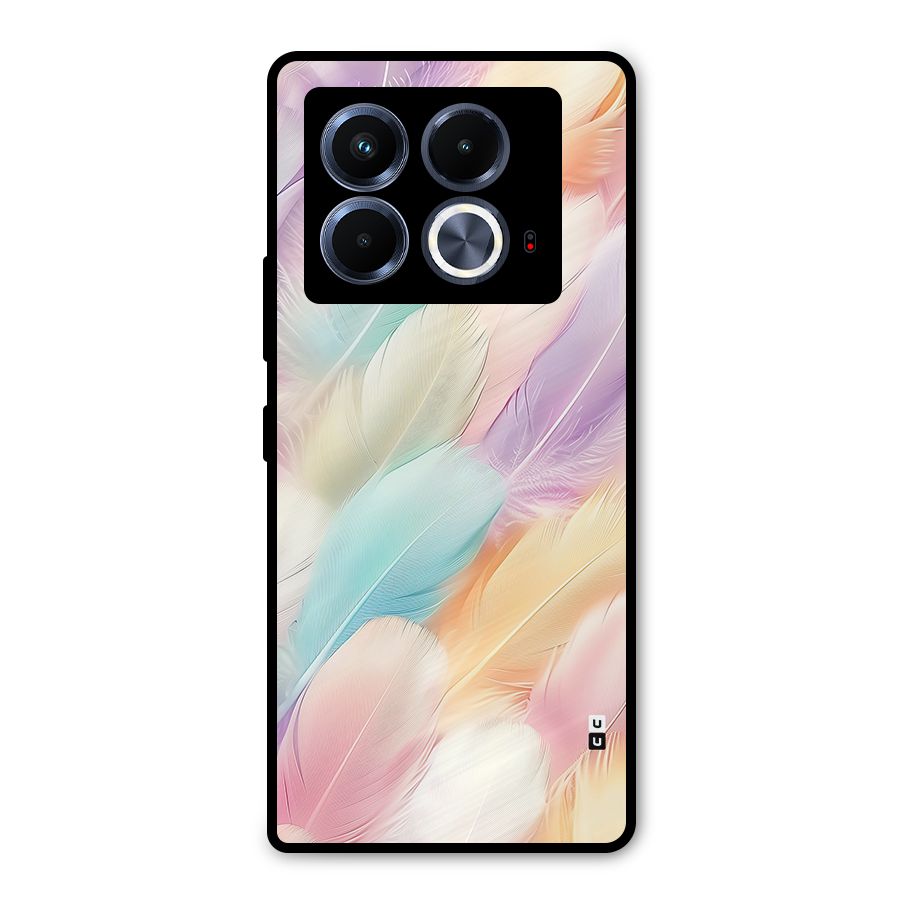Pastel Feather Metal Back Case for Infinix Note 40 5G