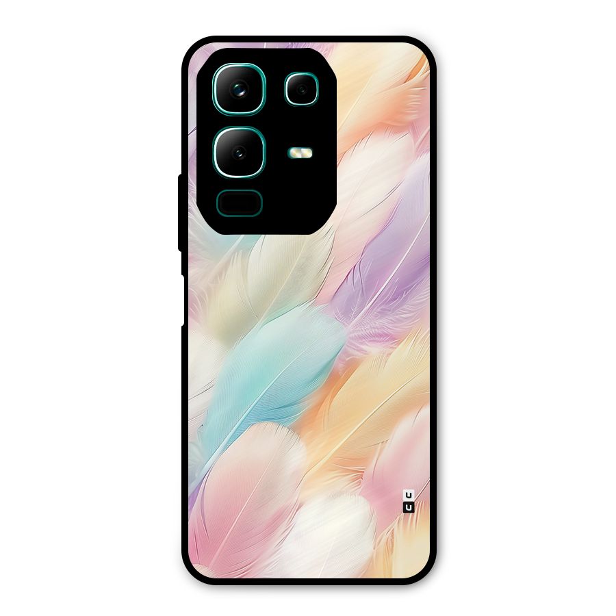 Pastel Feather Metal Back Case for Infinix Note 50x