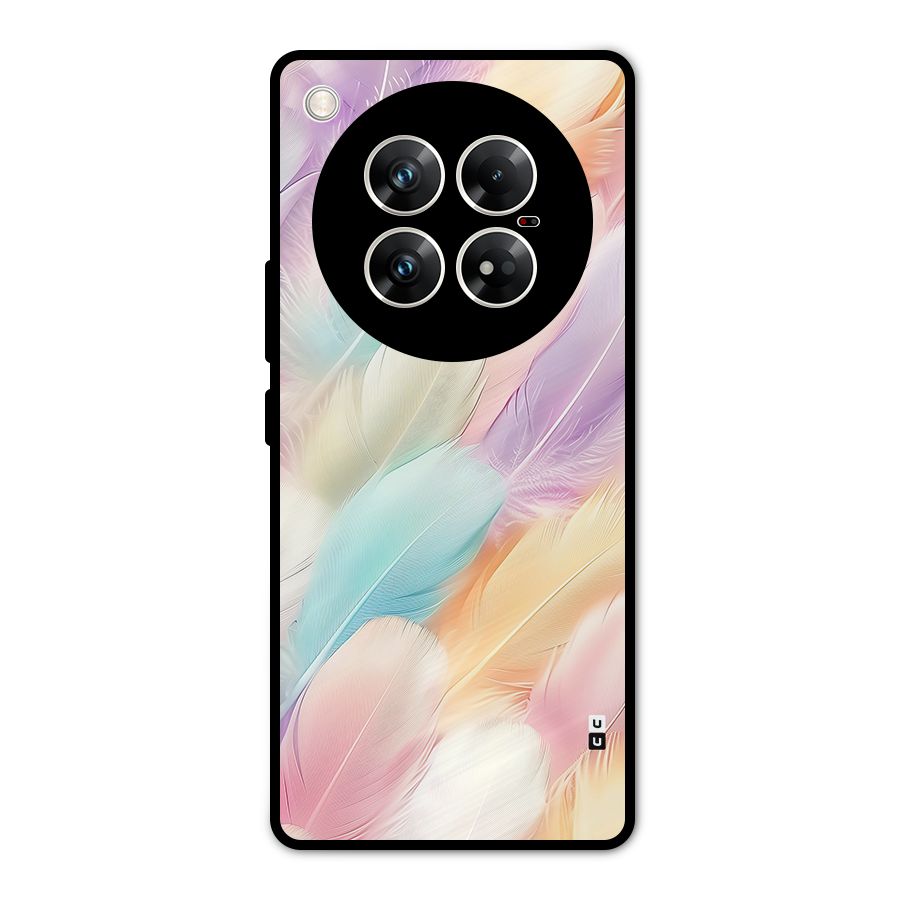 Pastel Feather Metal Back Case for Infinix Zero 40 5G