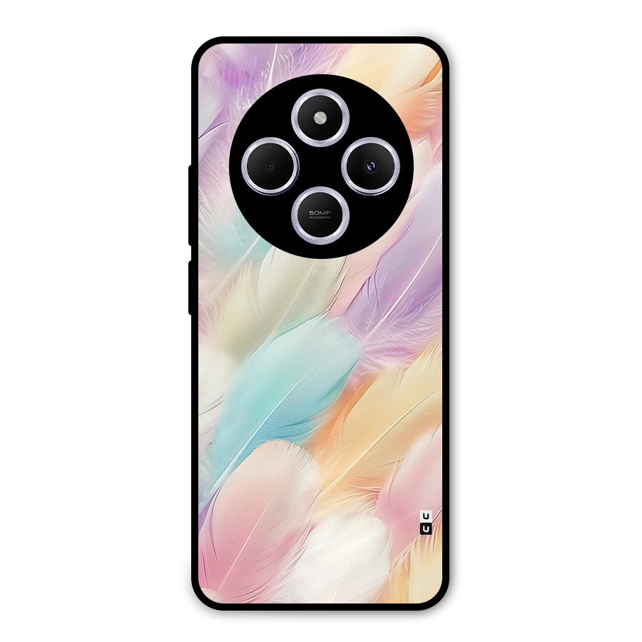 Pastel Feather Metal Back Case for Poco M7