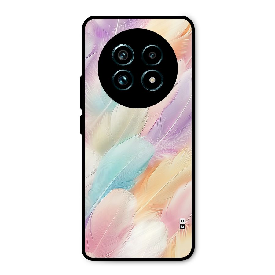 Pastel Feather Metal Back Case for Realme 13 Pro Plus