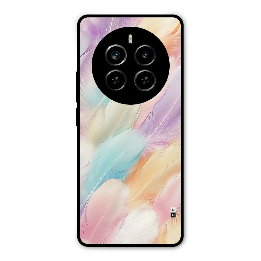 Pastel Feather Metal Back Case for Realme P1 Pro