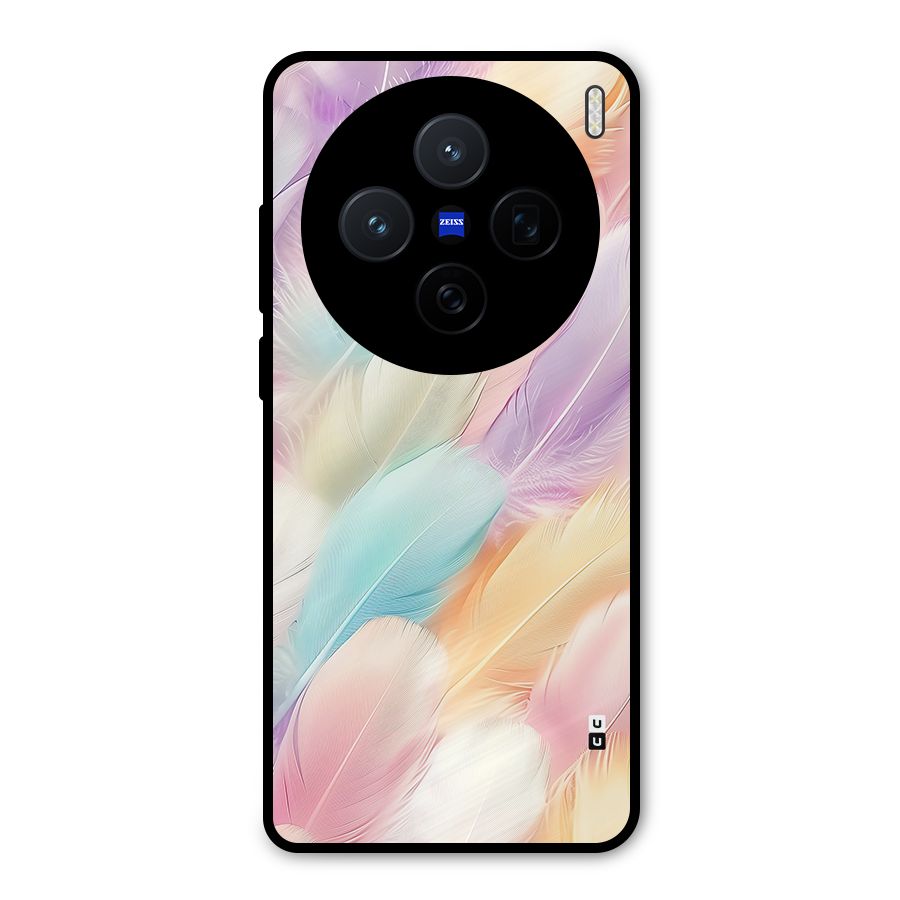 Pastel Feather Metal Back Case for Vivo X200