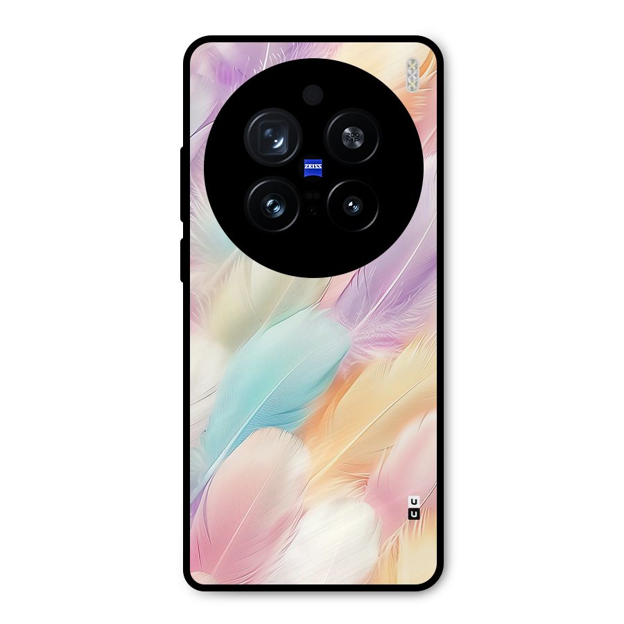 Pastel Feather Metal Back Case for Vivo X200 Pro