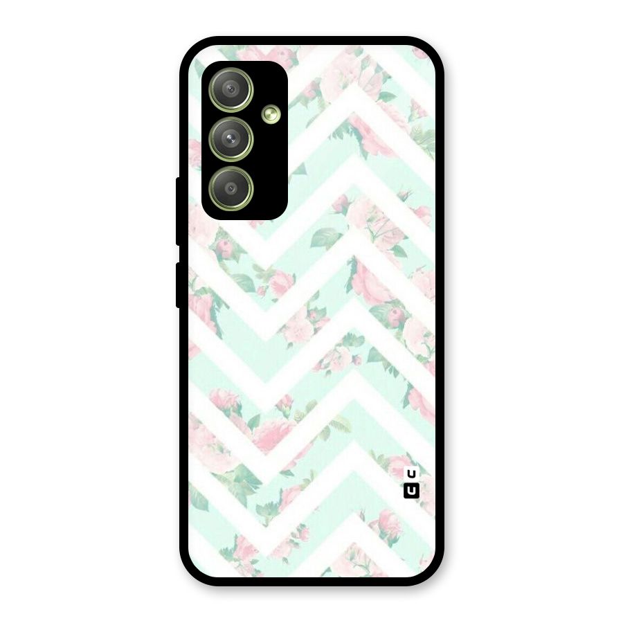 Pastel Floral Zig Zag Glass Back Case for Galaxy A54