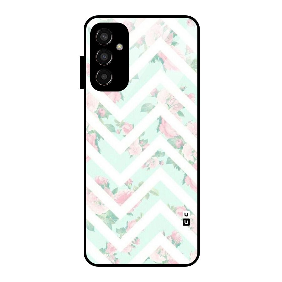 Pastel Floral Zig Zag Glass Back Case for Galaxy F13