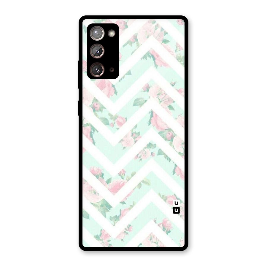 Pastel Floral Zig Zag Glass Back Case for Galaxy Note 20