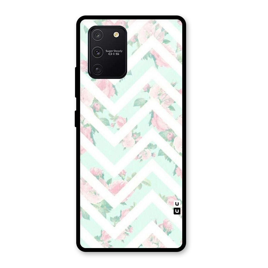 Pastel Floral Zig Zag Glass Back Case for Galaxy S10 Lite