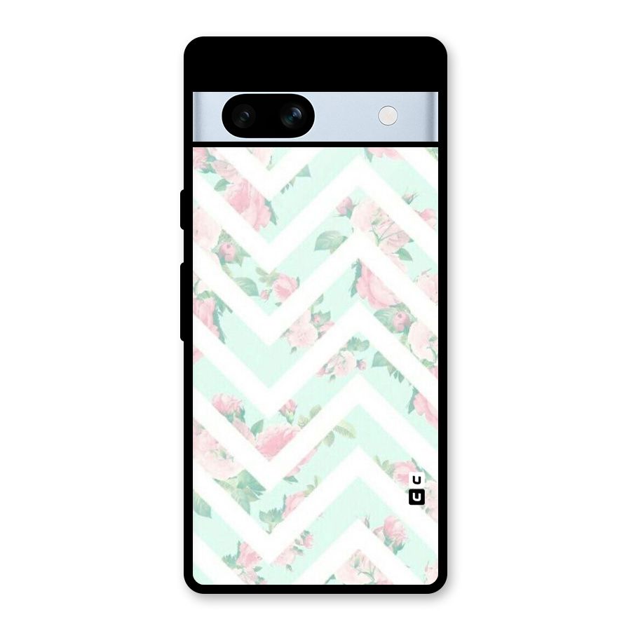 Pastel Floral Zig Zag Glass Back Case for Google Pixel 7a