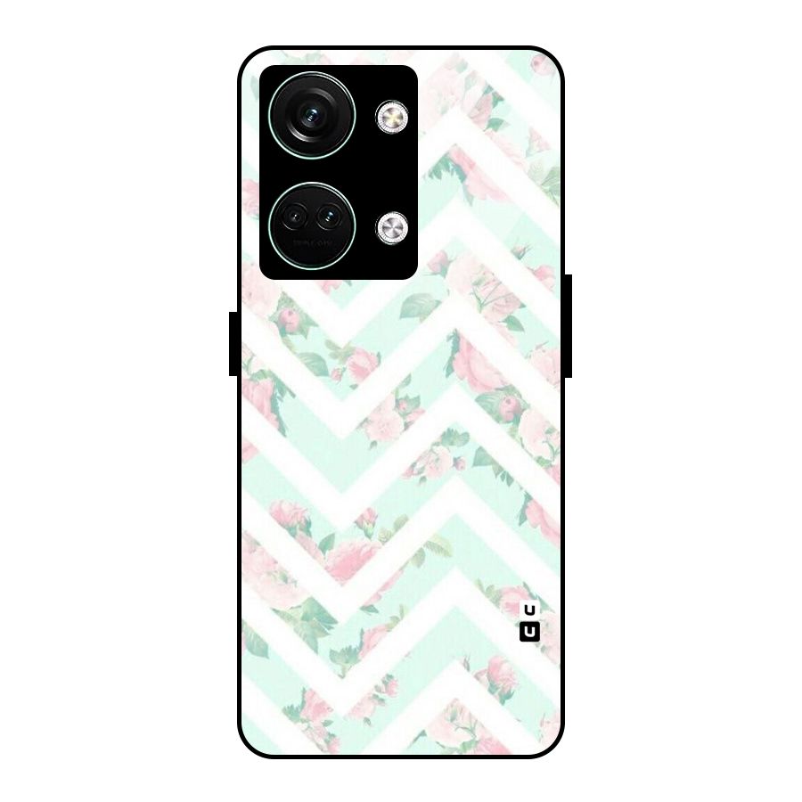 Pastel Floral Zig Zag Glass Back Case for Oneplus Nord 3