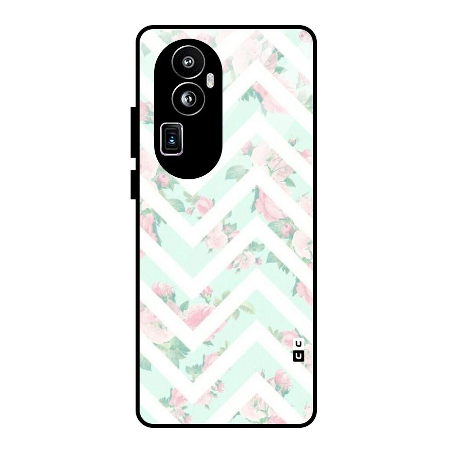 Pastel Floral Zig Zag Glass Back Case for Oppo Reno10 Pro Plus