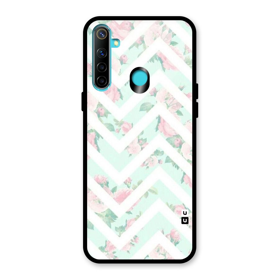 Pastel Floral Zig Zag Glass Back Case for Realme Narzo 10