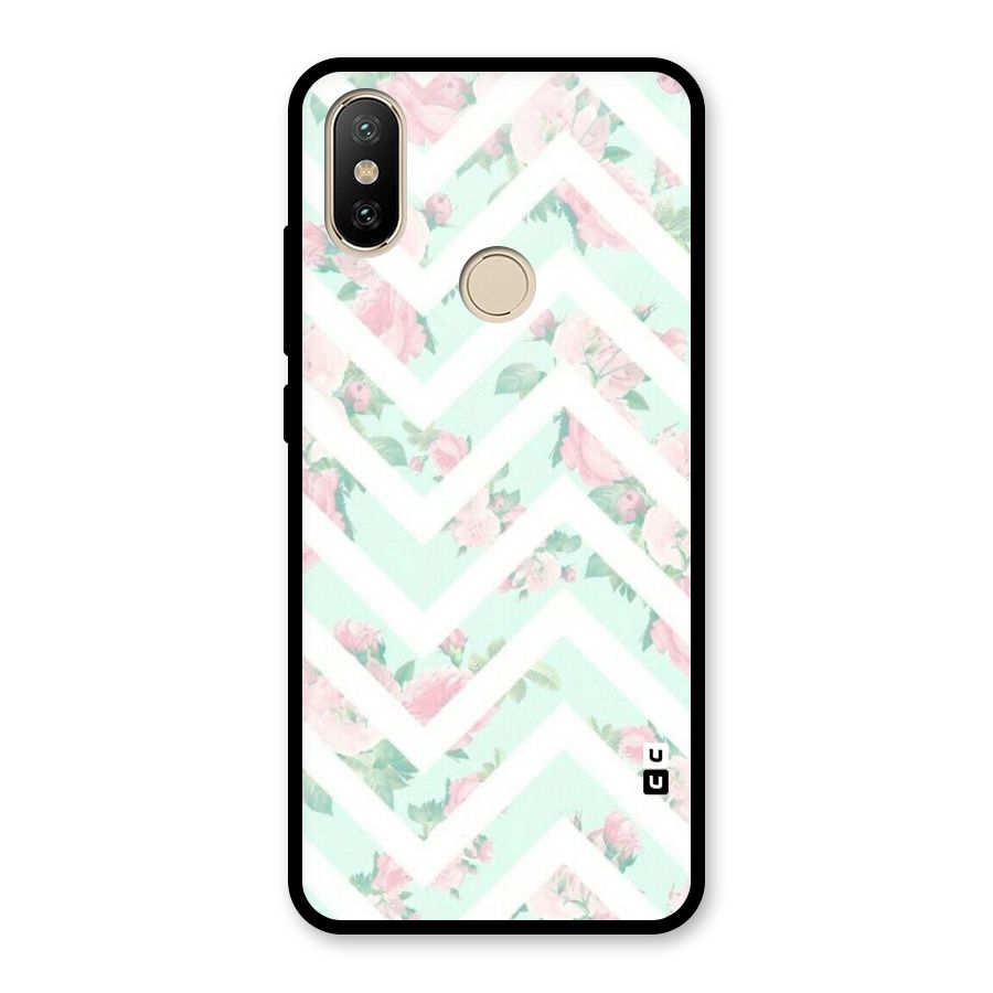 Pastel Floral Zig Zag Glass Back Case for Redmi A2