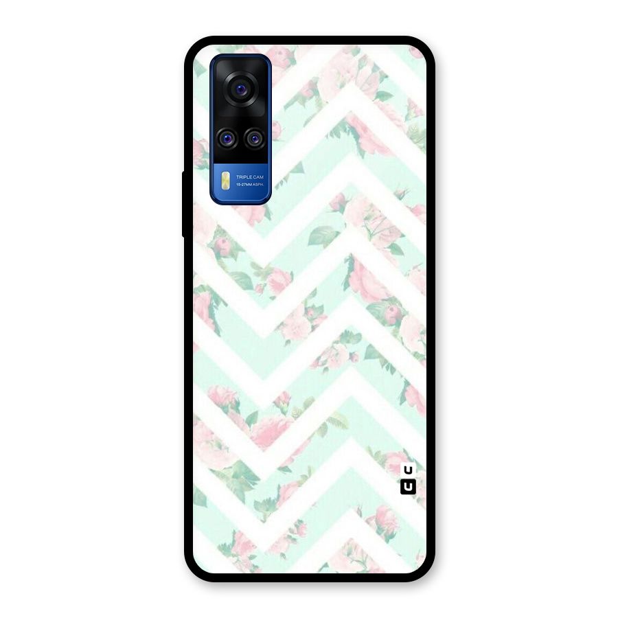 Pastel Floral Zig Zag Glass Back Case for Vivo Y31