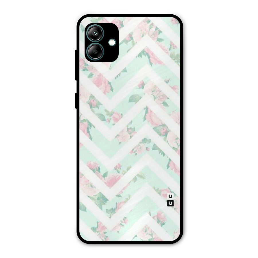 Pastel Floral Zig Zag Metal Back Case for Galaxy A04