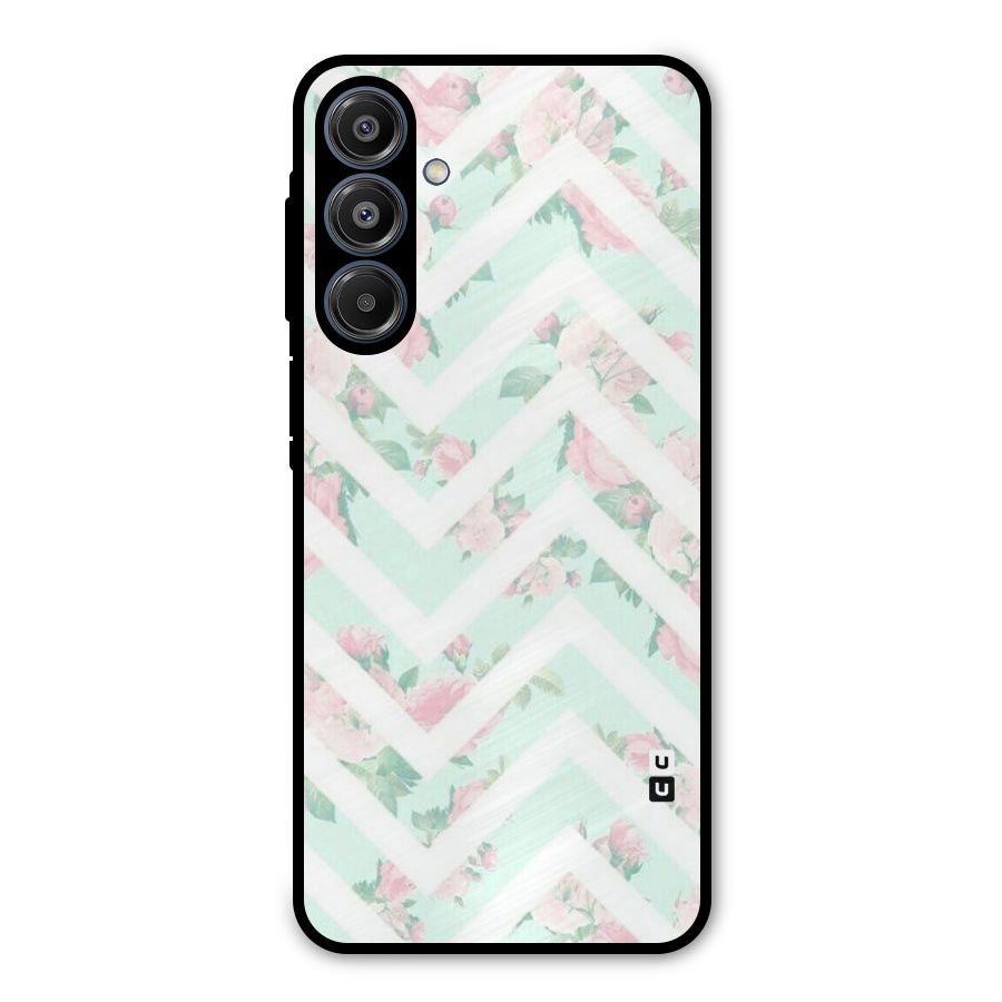 Pastel Floral Zig Zag Metal Back Case for Galaxy A16 5G