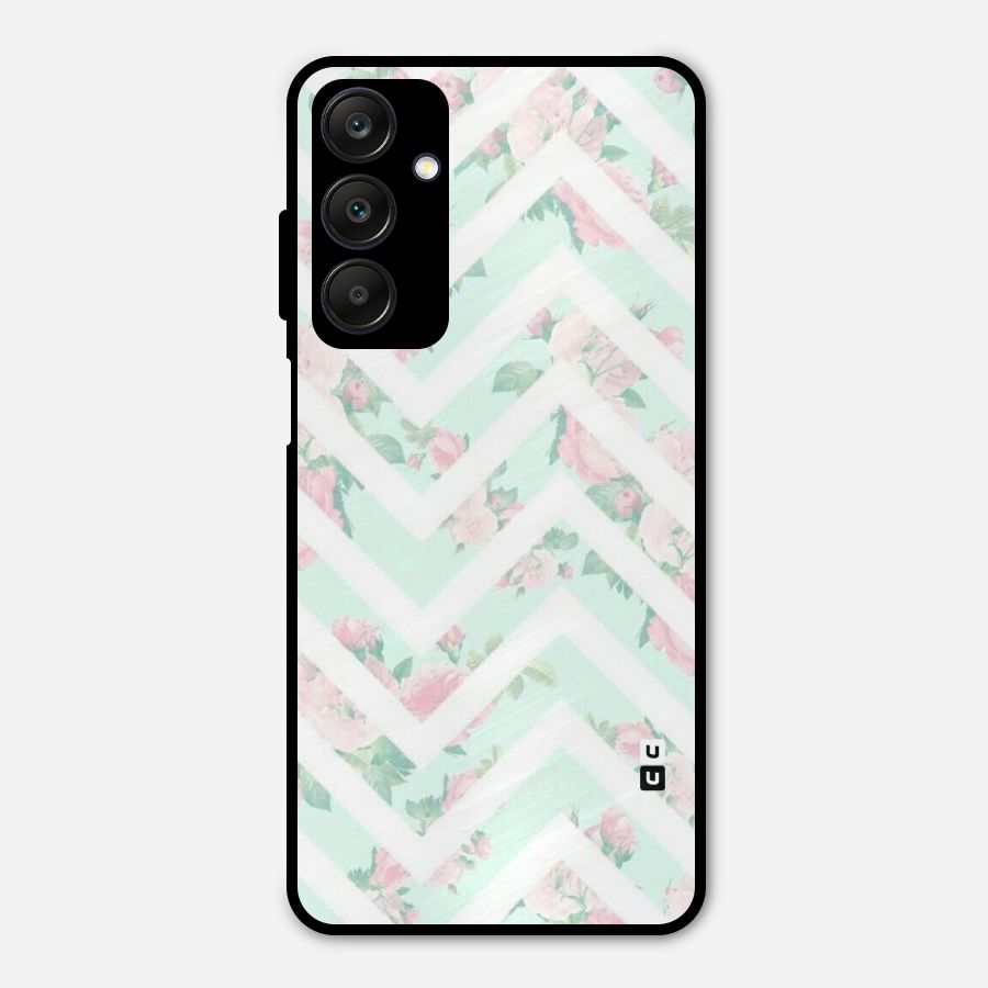 Pastel Floral Zig Zag Metal Back Case for Galaxy A25 5G