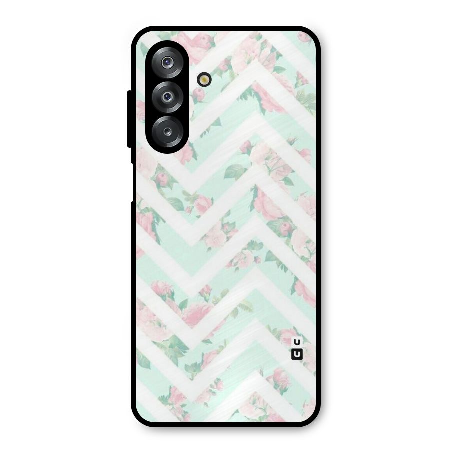 Pastel Floral Zig Zag Metal Back Case for Galaxy A26