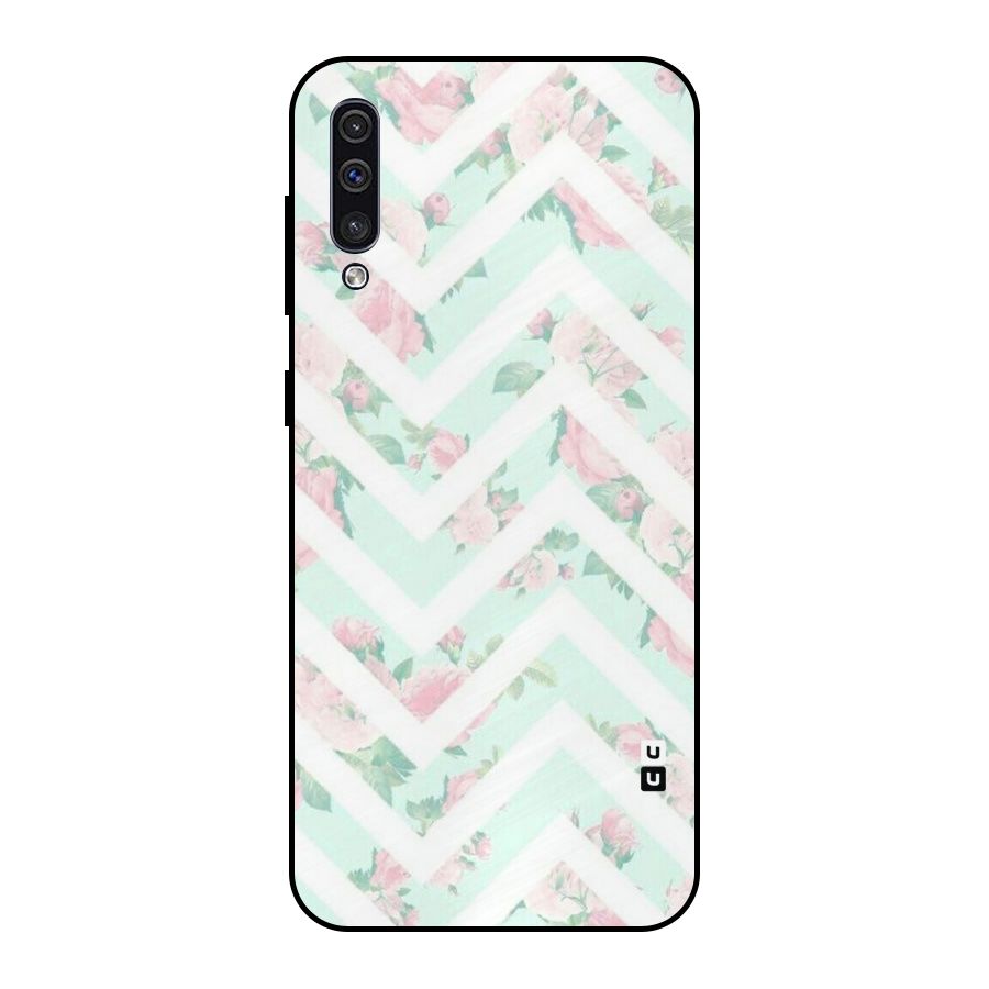Pastel Floral Zig Zag Metal Back Case for Galaxy A30s