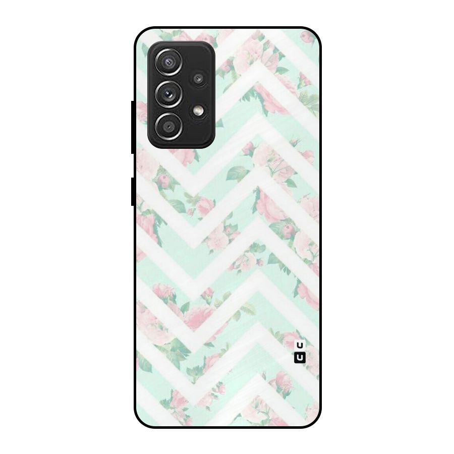 Pastel Floral Zig Zag Metal Back Case for Galaxy A52s 5G