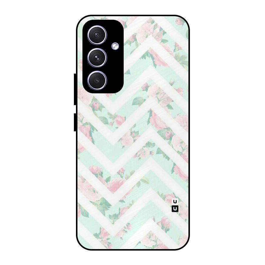 Pastel Floral Zig Zag Metal Back Case for Galaxy A54